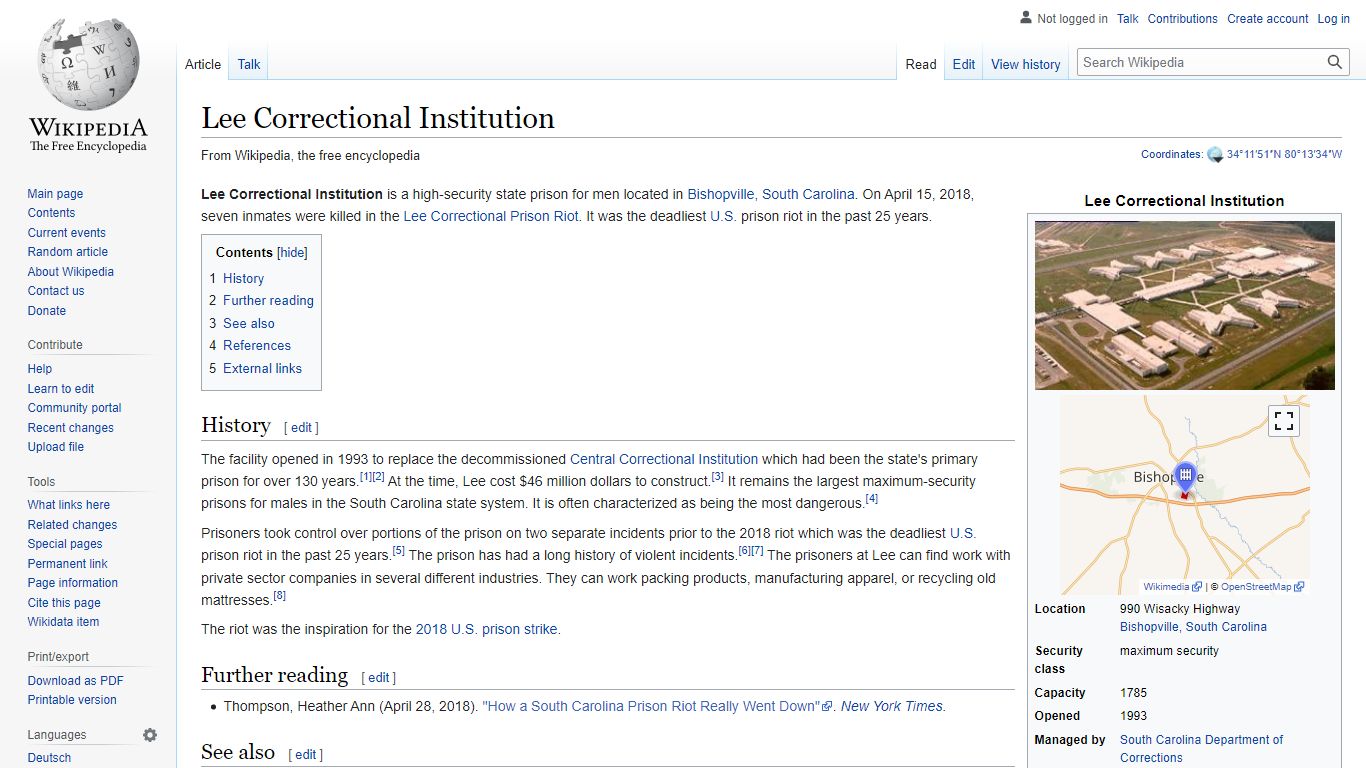 Lee Correctional Institution - Wikipedia